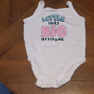 Garanimals White Bodysuit with Pink and Blue Print